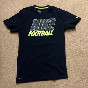 Nike Black and Neon Yellow Football Tee